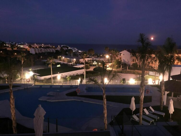 Balcony view at night